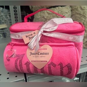 Juicy Couture✨🩷🤍 Vibrant Pink Cosmetic Bag Duo